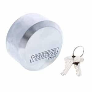 C73FL-FE, carbine c73 puck style padlock, carbine c73 puck padlock, flat back puck padlock, steel puck style padlock, hidden shackle van lock, round puck padlock, commercial container padlock australia